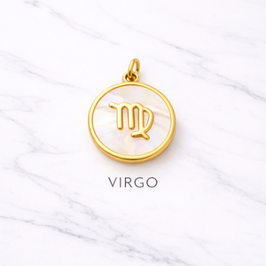 Collar con Colgante del Signo Virgo Chapado en Oro de 24k, con Madreperla, Amuleto del Horóscopo, Joyería Minimalista de Astrología, Regalo - Product Image 2