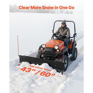 Kit Lama Spazzaneve Regolabile da 43 Pollici/60 Pollici di Larghezza, Montaggio Universale Facilmente Staccabile con Gomma Antiscivolo per UTV - Product Image 5