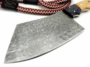 Factory Direct Damascus Cleaver <b>Knives</b> Best Selling Damascus Steel <b>Kitchen</b> Cleaver <b>Knife</b> With Wood Handle - Product Image 3