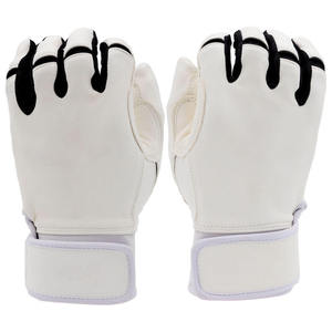Premium All White Leather Baseball Batting Gloves | Ultra Soft Flex Fit Comfort Shock Absorption Custom Pro Batting Gloves - Product Image 2