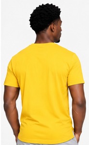<b>Men's</b> Yellow Cotton T-Shirt Short Sleeve O-Neck Regular Fit Casual Solid Color Jersey Knit Blank Design - Product Image 2