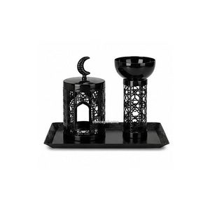 Ensemble d'encensoirs en laiton avec plateau, fabriqué à la main en Inde, aromatique, pour une utilisation toute l'année - Product Image 2