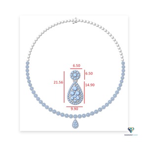 Collier pendentif goutte d'eau en or jaune 14 carats massif avec diamant de laboratoire rond de 7,88 carats, collier statement pour mariages - Product Image 5