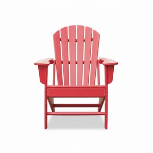 Modern Yellow Wooden Adirondack Chair With Cushion And Side <b>Table</b> Outdoor Beach Furniture Coastal Style Poolside Seating - Product Image 3
