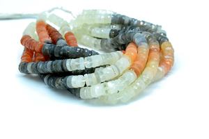 Cuentas de Piedra Lunar Multifacéticas Naturales en Forma de Neumático de 6-7 mm, 16 Pulgadas para la Fabricación de Joyas - Product Image 3