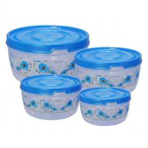 Ensemble de contenants alimentaires ronds en PP, bols à lunch en plastique hermétiques avec couvercle, compatibles micro-ondes et congélateur, pour la cuisine à domicile - Product Image 1
