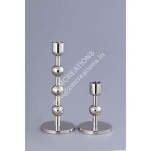 Ensemble de 2 bougeoirs modernes en métal, petits et grands, pour bougies pilier, pour mariages, Noël, fêtes à domicile, décoration de table - Product Image 1