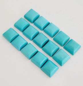 Turquoise naturelle de qualité supérieure, forme carrée, cabochon 11x11 mm, pierre polie en vrac pour bijoux - Product Image 1