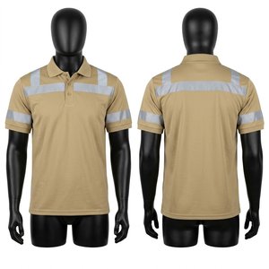 <span class=keywords><strong>Polo</strong></span> da Lavoro da <span class=keywords><strong>Uomo</strong></span> in Tessuto Piqué di Poliestere Premium 180 GSM, Rossa con Bande Riflettenti <span class=keywords><strong>Bianche</strong></span>, Logo Personalizzato, Abbigliamento Uniforme - Product Image 6