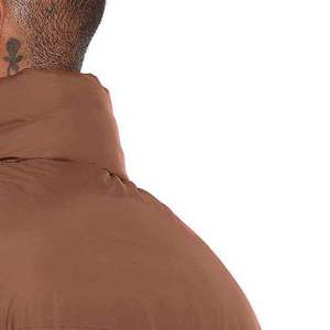 Chaleco Acolchado Marrón para Hombre, Cuello Alto, Cierre de Cremallera, Cortavientos, Ropa Exterior Informal con Bolsillos, para Otoño - Product Image 6