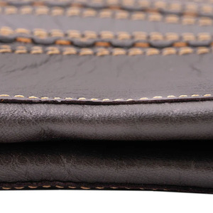 Women’s Brown Leather Gloves with Yellow Trim Soft Full Finger Winter Gloves Warm Lining Snap Button Elegant Driving Gloves - Product Image 6