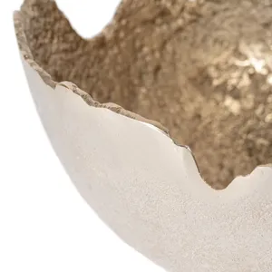 Ensemble de bols décoratifs en métal faits à la main, forme irrégulière, incrustation dorée, design Wabi Sabi ZE-3262Z - Product Image 2