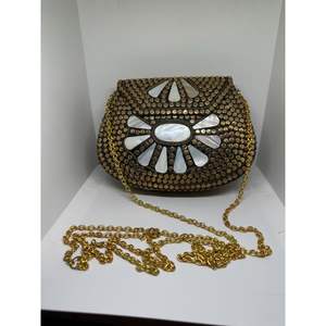 Bolso de Mano Vintage de Metal Plateado Antiguo para Mujer, Accesorios de Moda con Cristales - Product Image 6