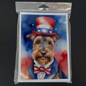 Patriótico Welsh Terrier A7 tamaño 5x7 caprichosas tarjetas de notas en blanco Paquete de 8 con sobres tarjetas de felicitación americanas - Product Image 3