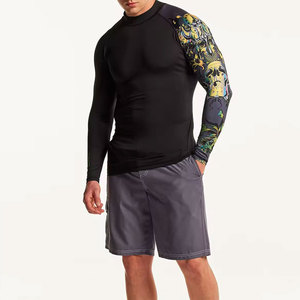 Rashguard de compresión de manga corta para Jiu Jitsu y MMA, totalmente sublimado y personalizado, para BJJ No-Gi, ropa de entrenamiento. - Product Image 3