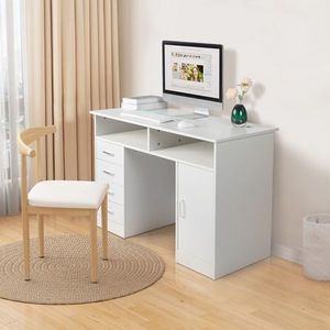 Modern P2 15MM Chipboard Computer Desk General Style in White - Product Image 3
