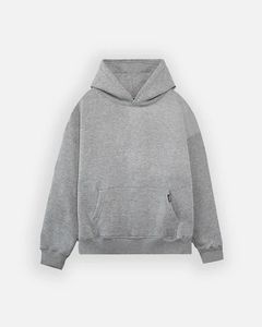 Embossed Men <b>Hoodie</b> Pullover 310grams Cotton <b>Fleece</b> Pocket Regular Fit <b>Lined</b> Solid Eco-Friendly Streetwear Breathable Quick Dry - Product Image 6