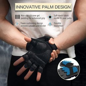 Gants d'entraînement respirants à demi-doigts pour hommes, protection complète de la paume, gants de musculation pour la salle de sport et le fitness - Product Image 5