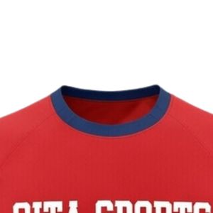 Camiseta de Netball Sublimada Roja y Blanca Unisex, Ropa Deportiva de Poliéster de Manga Corta para Entrenamiento y Partidos de Equipo - Product Image 6