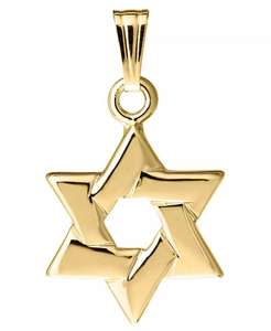 Colgante de estrella de David para niños en oro amarillo de 14k | Macy's - Product Image 1