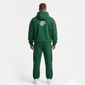 Survêtement de luxe surdimensionné pour homme – Ensemble épais vert technologique et noir - Product Image 3