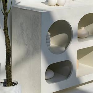 Consola de Exhibición Pintada en Blanco Vandana Lunaris Novara, Mueble de Diseño Moderno y Minimalista - Product Image 5