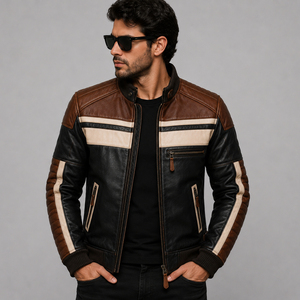 <b>Mens</b> Genuine Leather Hooded Jacket Casual Fit <b>Coat</b> Full Zip Front Adjustable Hood <b>Long</b> Sleeve Soft Lining Modern Fashion - Product Image 6