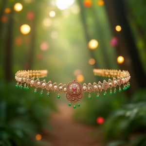 Jewelemarket Bijou de corps traditionnel Kamarband en perles et pierres, idéal pour mariages et événements festifs 10575566PGR - Product Image 3