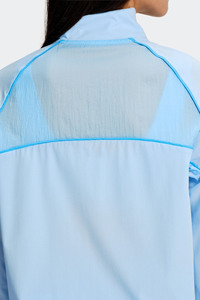 Veste coupe-vent légère bleue zippée et ensemble court pour femmes, vêtements de sport décontractés, ensemble de survêtement deux pièces pour femmes - Product Image 4
