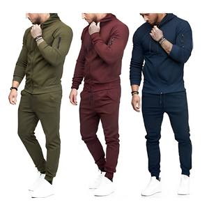 Men's Athletic Tracksuit Gym Running Training Full <b>Zip</b> Half <b>Zip</b> <b>Hooded</b> No Hood Pullover Jacket Pants Joggers Midweight Xxs - Product Image 3