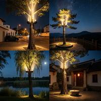 Lampu Taman 12W Hitam Hug Tree Ring Lamp IP65 Tahan Air Bodi Aluminium untuk Pencahayaan Aksen Lanskap Luar Ruangan