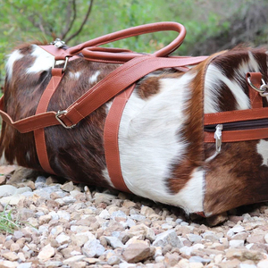 Sac de voyage en cuir de vachette, style personnalisé, sac de voyage en toile - Product Image 3