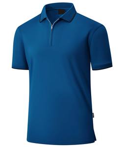Polo de manga corta con cremallera para hombre, de alta calidad, tela de algodón de 210 GSM, ropa elegante para verano, directo de fábrica, MOQ bajo, OEM - Product Image 1