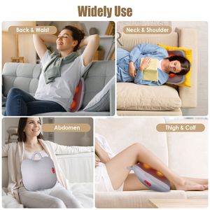 Masseur lombaire sans fil à 4 nœuds de pétrissage 3D avec chauffage, 3 niveaux d'intensité et batterie 2000 mAh, soulage les douleurs musculaires - Product Image 6