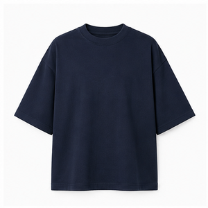 เสื้อยืดคอกลมแขนสั้นทรงโอเวอร์ไซส์สำหรับผู้ชาย สีน้ำเงินมิดไนท์ รุ่น MTS-OVR-0007 - Product Image 1