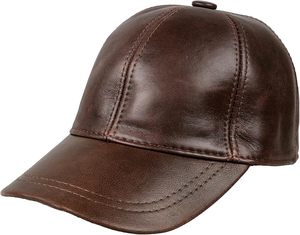 <b>Vintage</b> Classic 6 Panel Leather Baseball <b>Cap</b> Custom Retro Sports Leather Golf Hat Men Curved Brim Leather Dad <b>Cap</b> - Product Image 6