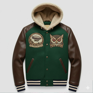 Best Clothing Manufacturers Varsity Hooded Jacket In Low MOQ Chenille Embroidery Streetwear Letterman Varsity Jacket For <b>Men</b> - Product Image 1