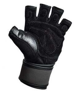 Gants de musculation demi-doigts en néoprène avec sangle de poignet réglable, respirants, pour cyclisme, gym, fitness, unisexe, noirs - Product Image 2