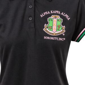 เสื้อโปโลผ้าฝ้ายสีดำสำหรับผู้หญิง แขนสั้น สไตล์ลำลอง ปักลายตัวอักษร เสื้อผ้าแฟชั่น ใส่ได้ทุกวัน สวมใส่สบาย มีปก - Product Image 4