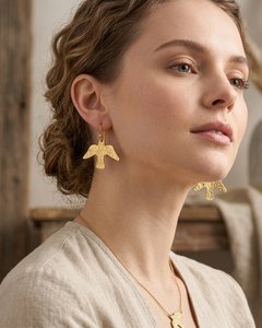 Oferta Especial: Pendientes Colgantes de Aleación con Diseño de Pájaro Martillado Sencillo, Estilo Minimalista, para Fabricación de Joyas, Importador de Joyería de Dubái - Product Image 3
