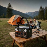 Station d'alimentation portable 400W à onde sinusoïdale modifiée, générateur solaire lithium-ion pour camping extérieur et alimentation de secours d'urgence