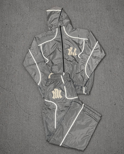 OEM Custom Nylon Windbreaker Tracksuits Zip up Jacket Suit Sweat <b>Pants</b> Jogger Sets Patchwork Nylon Tracksuit Sweatsuit for Men - Product Image 1