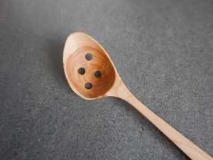 Cuchara de servir de madera chapada en oro con mango largo para té, café, postres y sopas, ideal para regalos. - Product Image 6