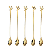 Cuillère à bar en laiton au design simple, tendance et durable, avec long manche, options de logo et de taille personnalisées pour les mariages, les fêtes et la décoration intérieure