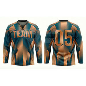 Camisetas de Hockey sobre Hielo Bordadas al por Mayor, Tejido de Malla Premium, Unisex, Ajuste para Adultos, Manga Larga, Transpirable - Product Image 1