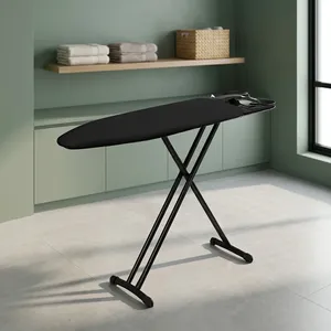 Planche à repasser noire pour hôtel, pliable, robuste, avec housse résistante à la chaleur, pour hôtels, maisons et hôtellerie - Product Image 5