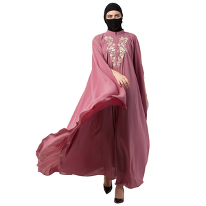 Wholesale Plus Size Ladies <b>Islamic</b> <b>Clothing</b> Breathable Lightweight Long Dresses Customized Embroidery Muslim Abaya Custom Logo - Product Image 4