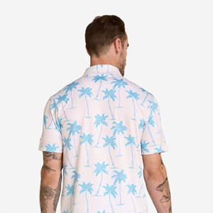 เสื้อเชิ้ตแขนสั้นผู้ชาย สีพื้น ผ้าโพลีเอสเตอร์ป๊อปลิน สวมใส่สบาย ระบายอากาศได้ดี พิมพ์ลายดิจิตอลด้านหน้า ผ้าถักน้ำหนัก 220 กรัม - Product Image 3