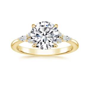 Anillo de Compromiso de Oro Amarillo con Corte Redondo para Mujer - Product Image 4