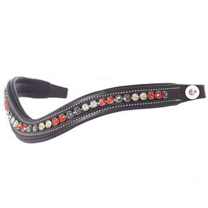 Banda de cuero para cejas de caballo, cristal decorativo de primera calidad - Product Image 3